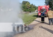 Foto: Incendio en una moto en Waspam, Caribe Norte / TN8