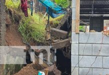 Foto: Colapso de muro en Juigalpa, Chontales por fuertes lluvias / TN8