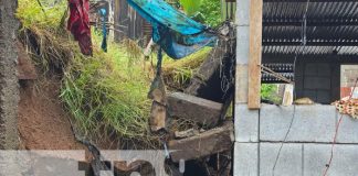 Foto: Colapso de muro en Juigalpa, Chontales por fuertes lluvias / TN8