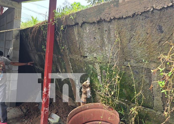 Foto: Colapso de muro en Juigalpa, Chontales por fuertes lluvias / TN8