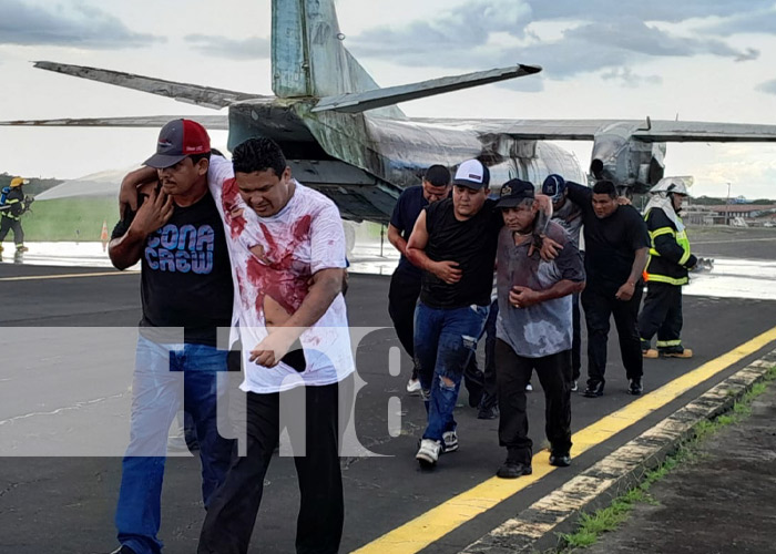 Foto: Simulacro aéreo en el Aeropuerto Internacional de Nicaragua / TN8