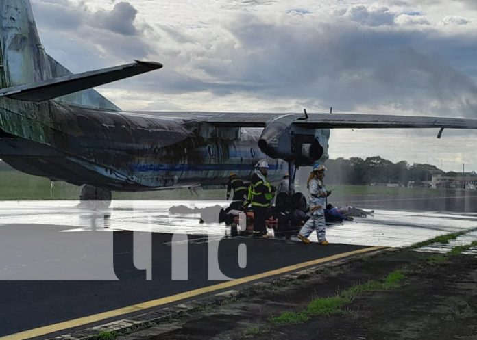 Foto: Simulacro aéreo en el Aeropuerto Internacional de Nicaragua / TN8