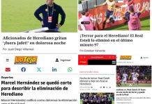 Foto: Medios ticos resaltan dolorosa derrota de Herediano ante el Real Estelí