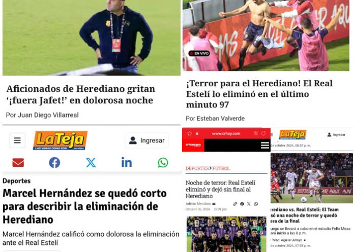 Foto: Medios ticos resaltan dolorosa derrota de Herediano ante el Real Estelí