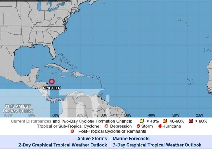 Foto: Nicaragua coordina esfuerzos para prevenir situaciones por tormenta tropical Sara / TN8