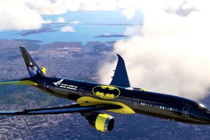 Foto: Aerolínea presentó su avión con diseño de Batman /Cortesía