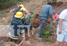 Foto: Hombre quedó soterrado en deslizamiento de tierra en Juigalpa, Chontales/TN8