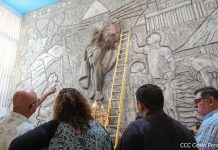 Foto: restauración de la imagen sagrada de Cristo en la Iglesia de Santo Domingo/Cortesía