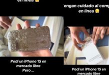 Foto: Compra un iPhone por internet y recibe una piedra /Cortesía