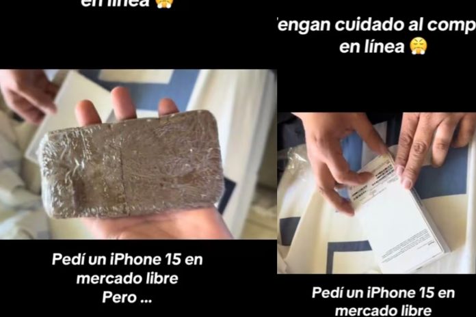 Foto: Compra un iPhone por internet y recibe una piedra /Cortesía