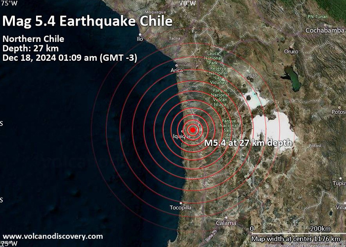 Foto: Sismo en el norte de Chile /cortesía 