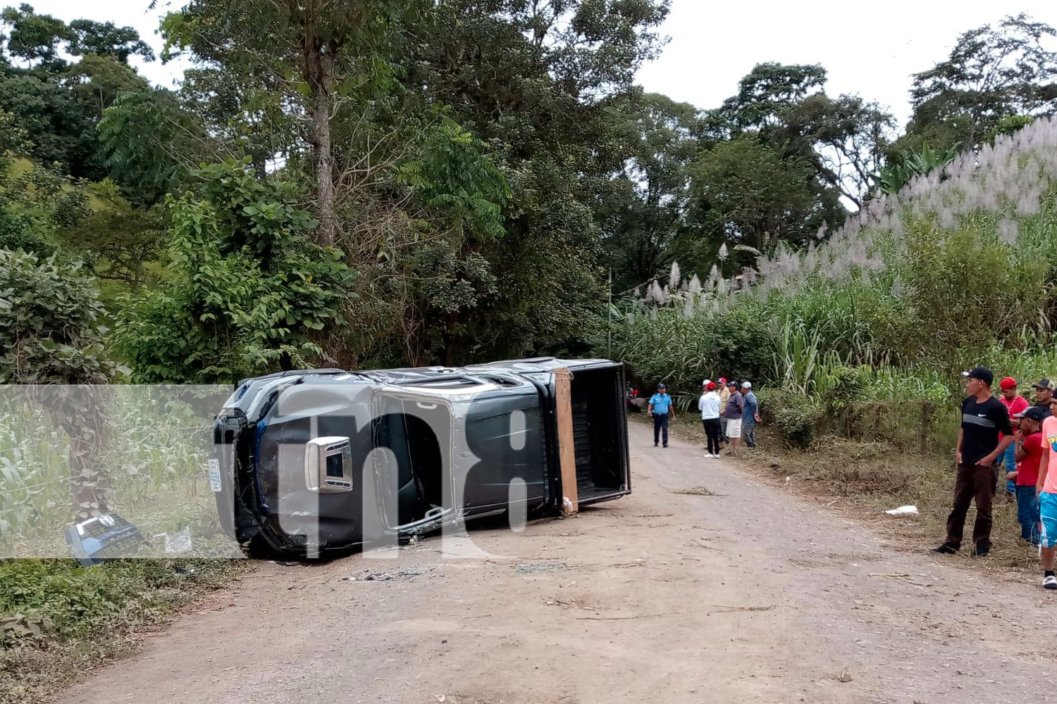 Foto: accidente de tránsito ocurrido esta mañana en la comunidad El Coyolar/TN8