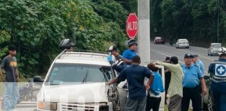 Foto: Accidente en el Cruce de La Barranca, Masaya deja a ciudadana con lesiones leves/TN8