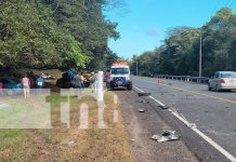 Foto: Foto: Accidente en el kilómetro 179 de la carretera Acoyapa-San Carlos, Juigalpa/TN8