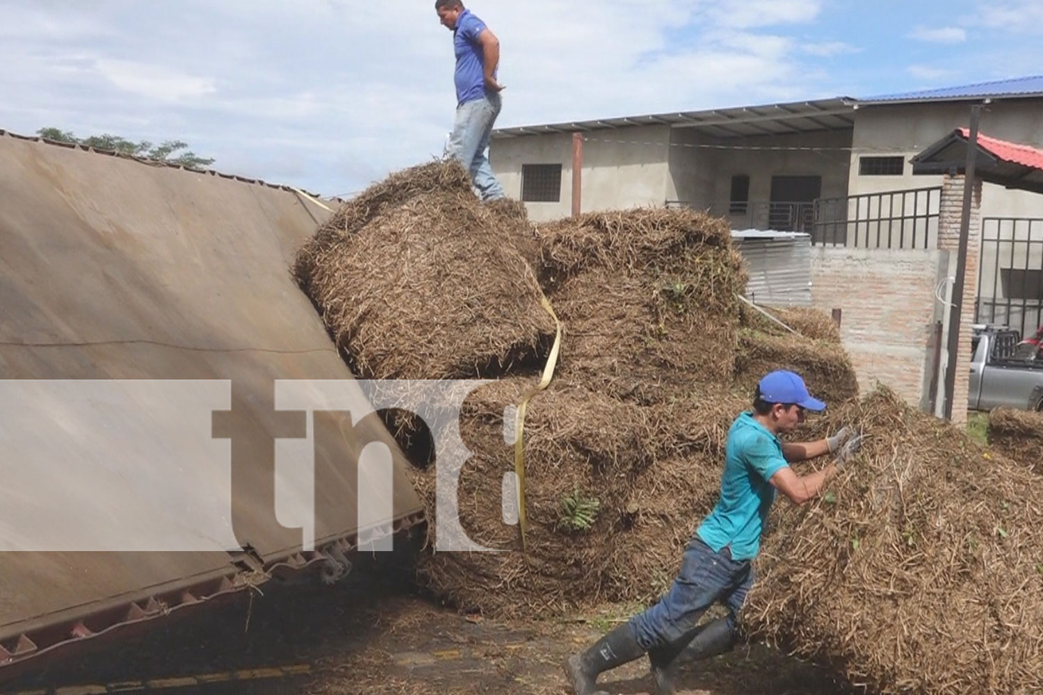 Foto: Rastra cargada de aliento para ganado se voltea en Estelí sin lesionados/ TN8