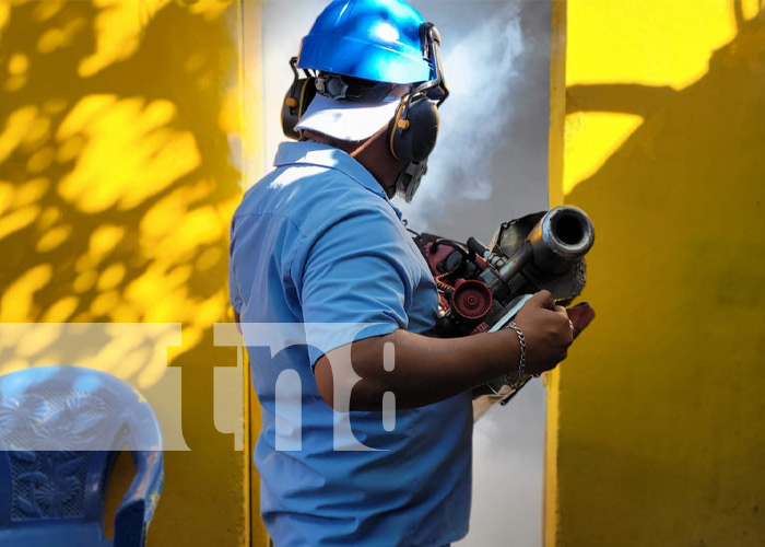 Foto: Fumigación del MINSA en barrios de Managua / TN8