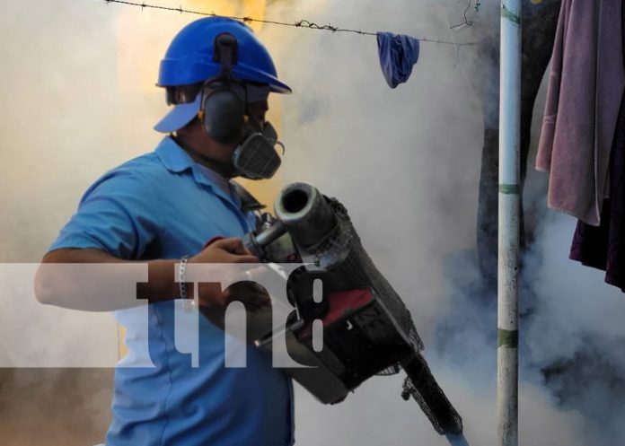 Foto: Fumigación del MINSA en barrios de Managua / TN8