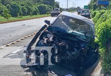 Foto: Brutal choque en la entrada al Residencial Villa Sol, Managua / TN8