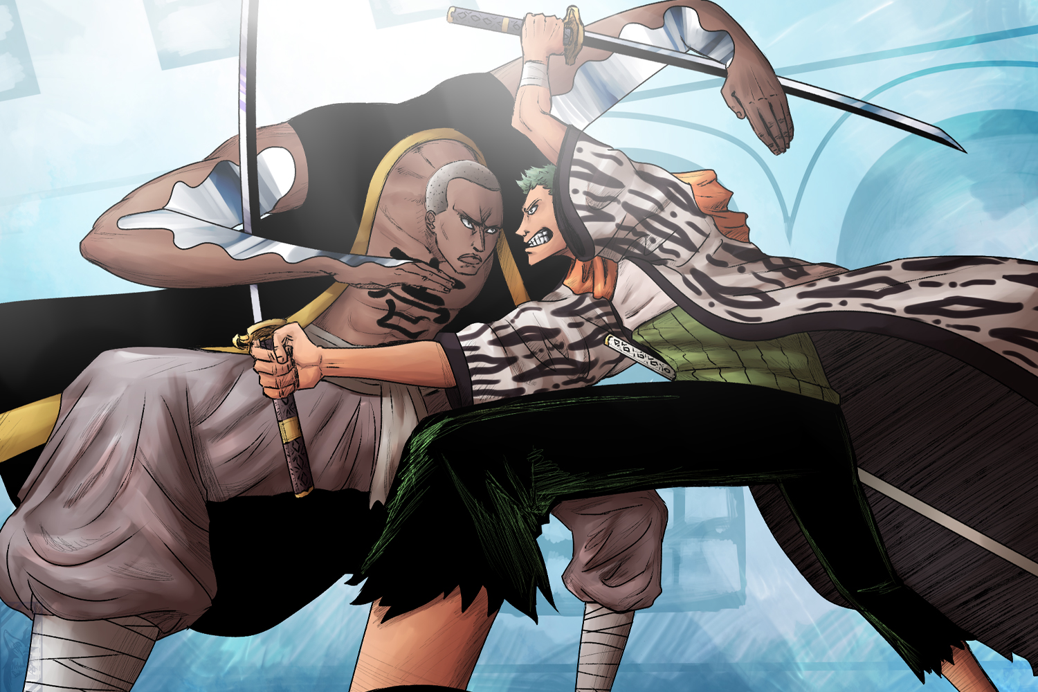 Foto: combate de Roronoa Zoro contra Daz Bonez/Cortesía