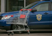 Foto: Carrito de supermercado vs. coche policial: La peculiar respuesta de un oficial / Cortesía