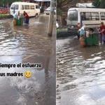 Foto: Abuelita trabaja bajo la lluvia /cortesía