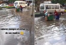 Foto: Abuelita trabaja bajo la lluvia /cortesía