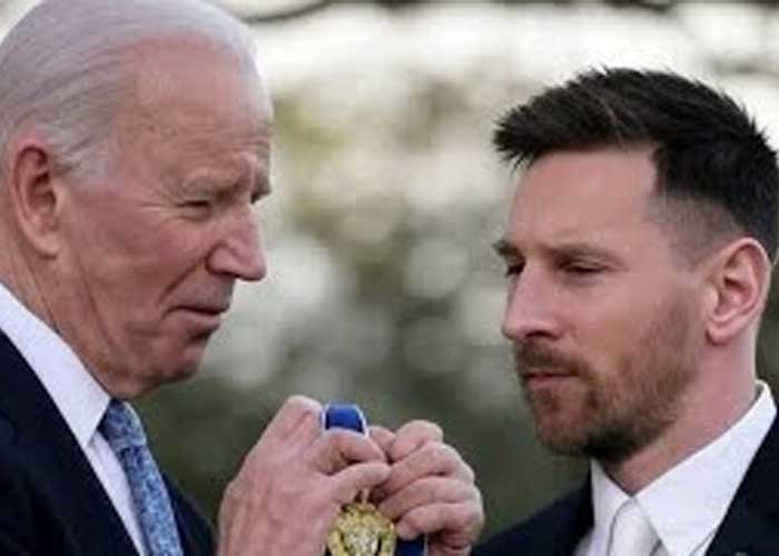 Foto: Lionel Messi es reconocido con la Medalla Presidencial de la Libertad por Joe Biden / Cortesía