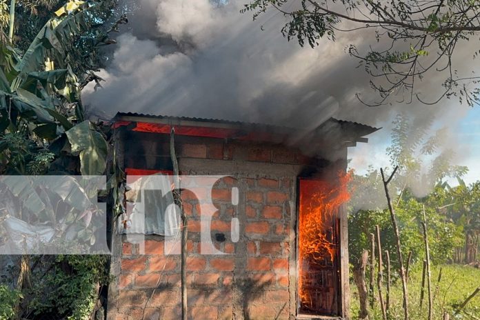 Foto: Incendio consume por completa vivienda de una señora en Chinandega/TN8