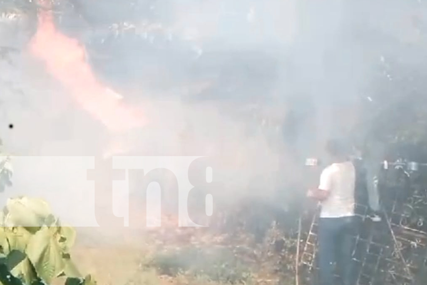 Foto: Incendio en El Rosario, Carazo, provocado por quema de basura afecta área de panadería/TN8