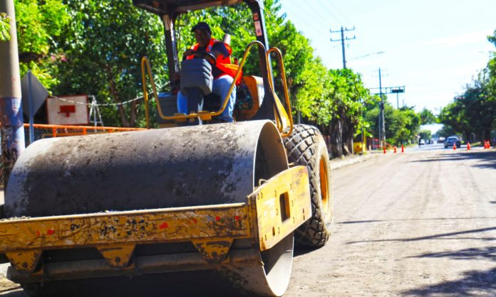 Foto: Reparación de calle El Triunfo en Managua / TN8