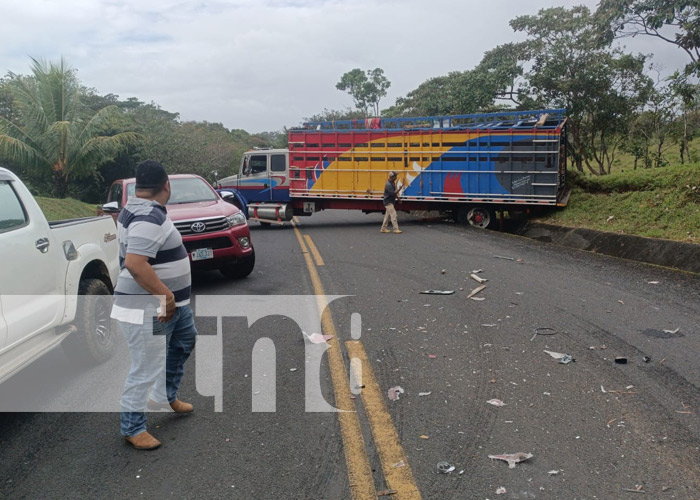 Foto: Accidente con cisterna y camión en carretera de Nueva Guinea a Bluefields / TN8