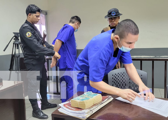 Foto: Procesamiento judicial a presuntos autores de robo violento en Managua / TN8