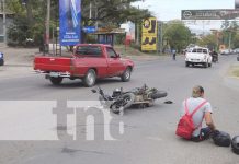 Foto: Accidente entre moto y taxi al sur de Estelí / TN8